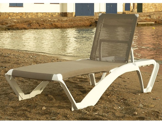 Tumbona Acqua 73x190x35 Blanca/arena